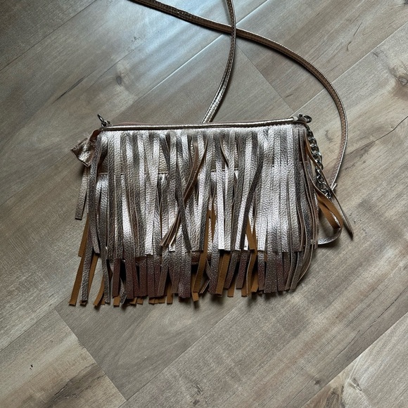 Candie's Brown Crossbody Bag with Fringe Detail - Picture 2 of 6